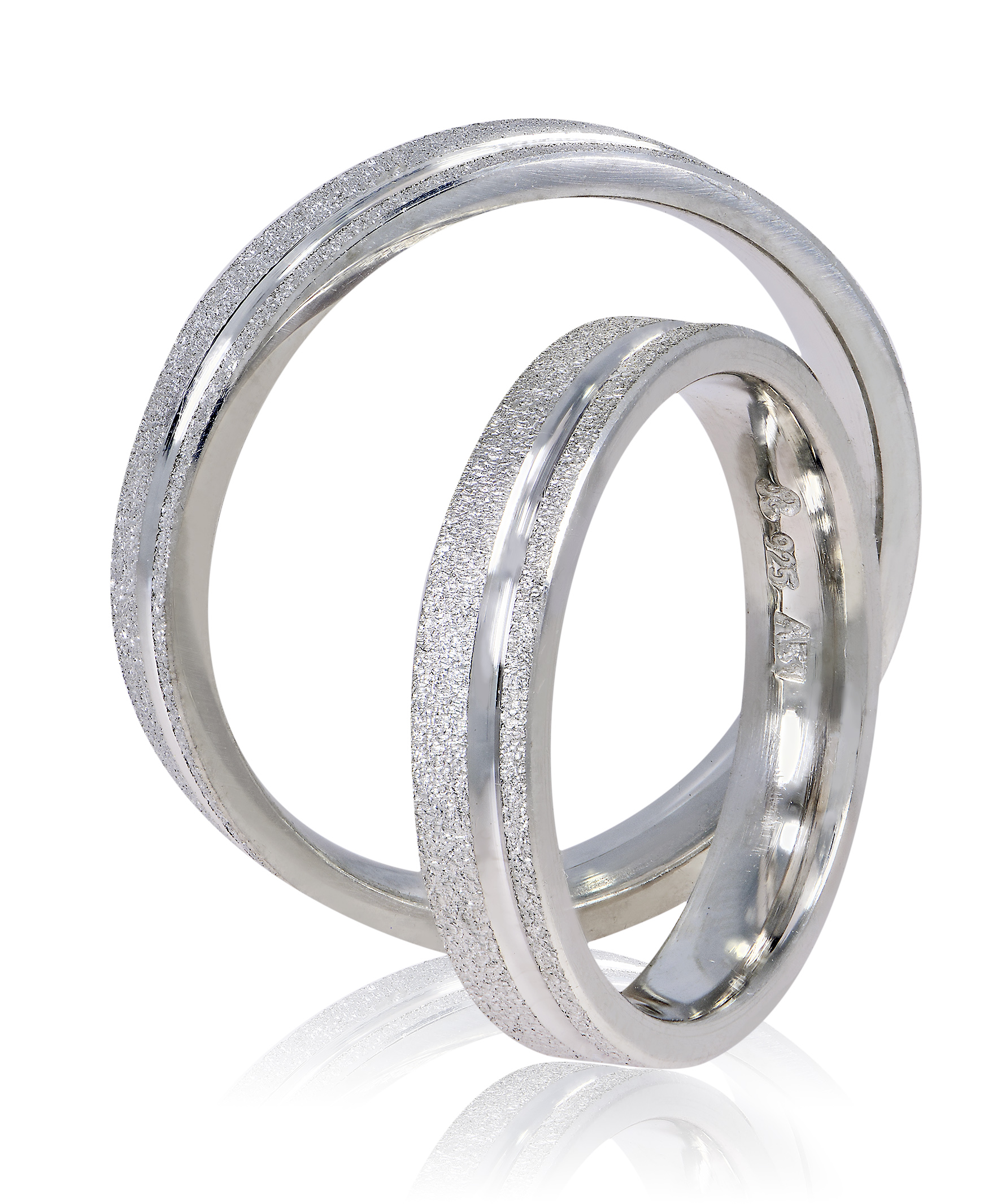 White gold wedding rings 5mm (code SS8)
